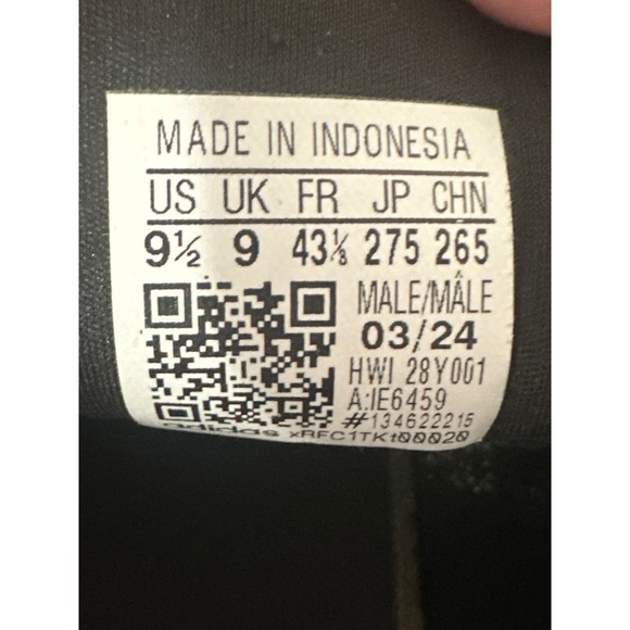 Adidas Running Shoes Mens Size 9.5 Black Cloudfoam Sneakers - Picture 7 of 7